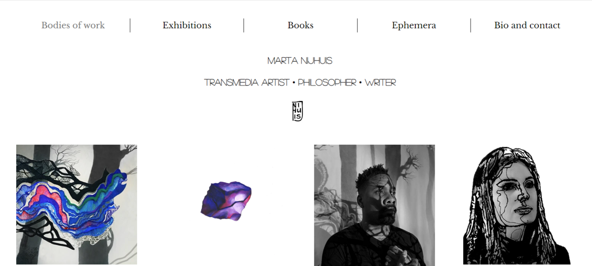 Il sito dell'artista